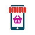 E-commerce, buy button, money transaction, mobile shopping and mobile payment Ã¢â¬â vector